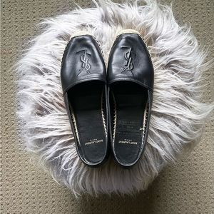 YSL MONOGRAM ESPADRILLES IN LAMBSKIN - Black